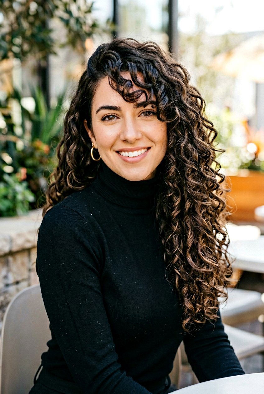 Long Curly Layers With Side Bangs - 20 long curly layers haircut - 20 long curly layers haircut