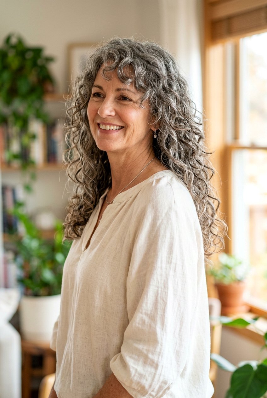 Long Curly Shag For Natural Curls - 20 curly shag for women over 50 - 20 curly shag for women over 50