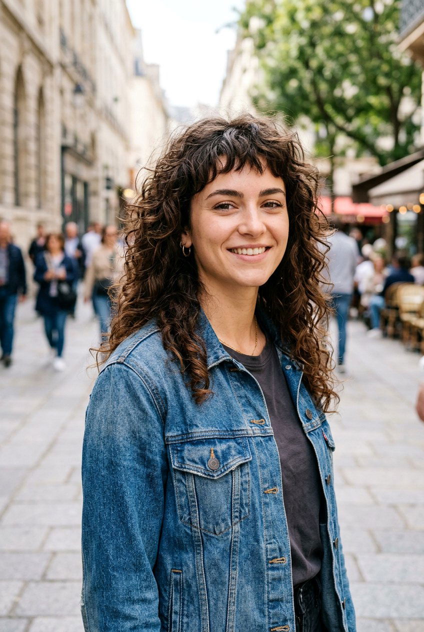 Long Curly Shag With Choppy Bangs - 20 long curly shag with bangs - 20 long curly shag with bangs