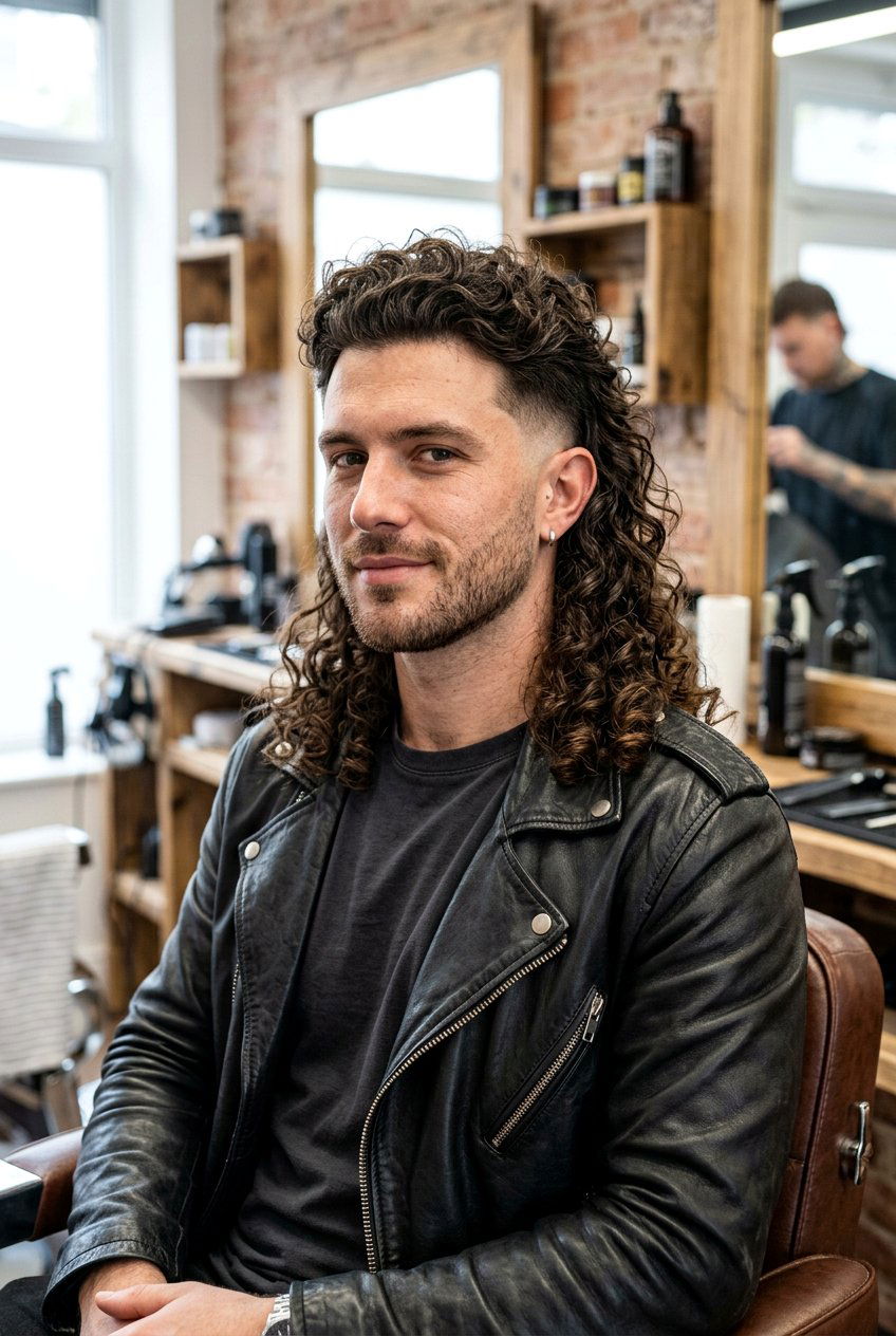 Long Curly Taper Mullet - 20 taper mullet for curly hair men - 20 taper mullet for curly hair men