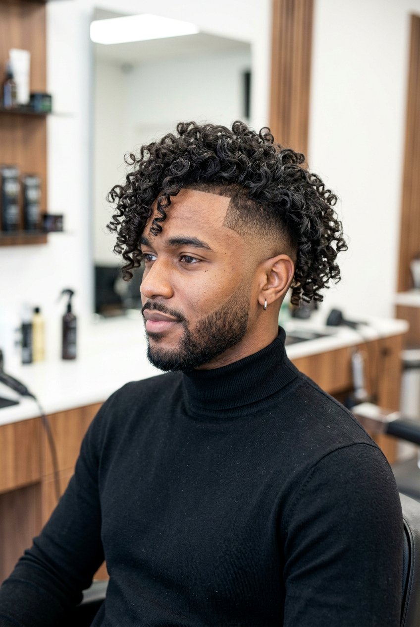 Long Curly Top Mid Fade - 20 mid fade with curly top men - 20 mid fade with curly top men
