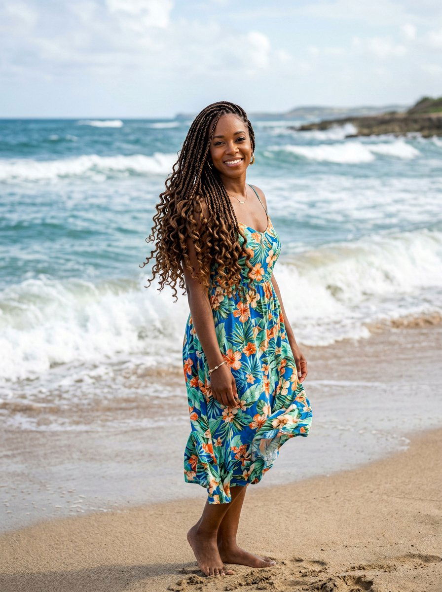 Long Curly Tropical Braids - 20 tropical braid hairstyle - 20 tropical braid hairstyle