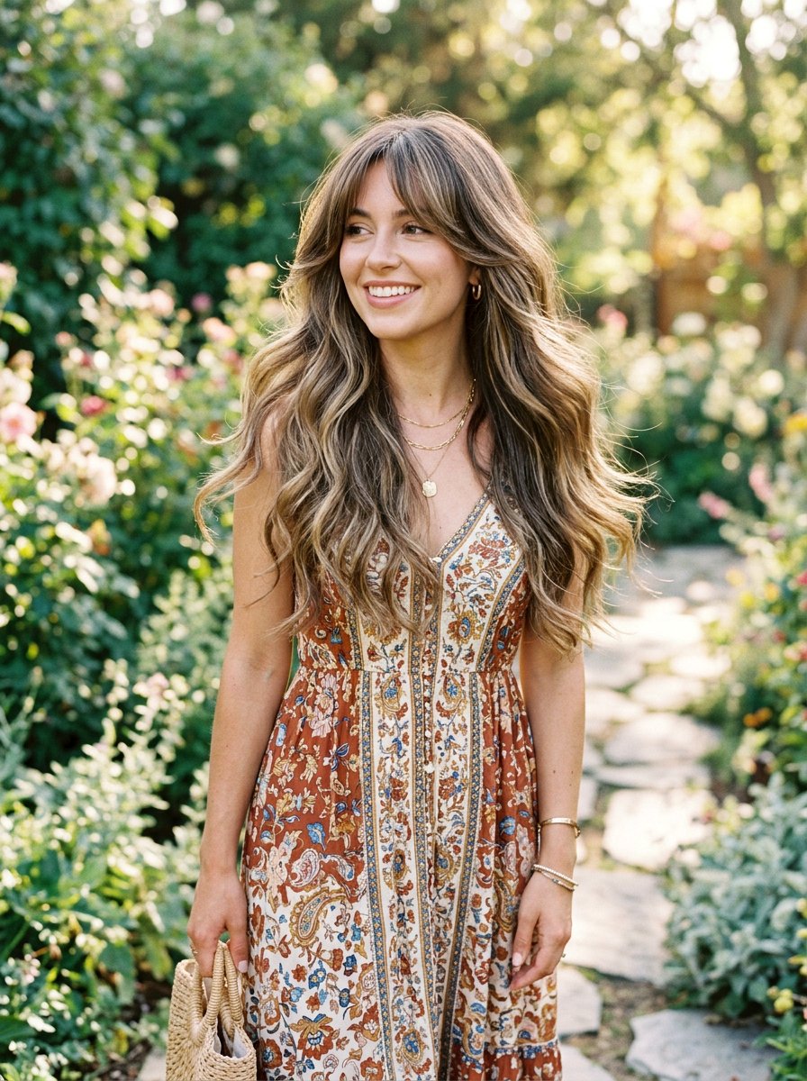 Long Curtain Bangs Layers - 20 elegant haircut for wedding guest women - 20 elegant haircut for wedding guest women