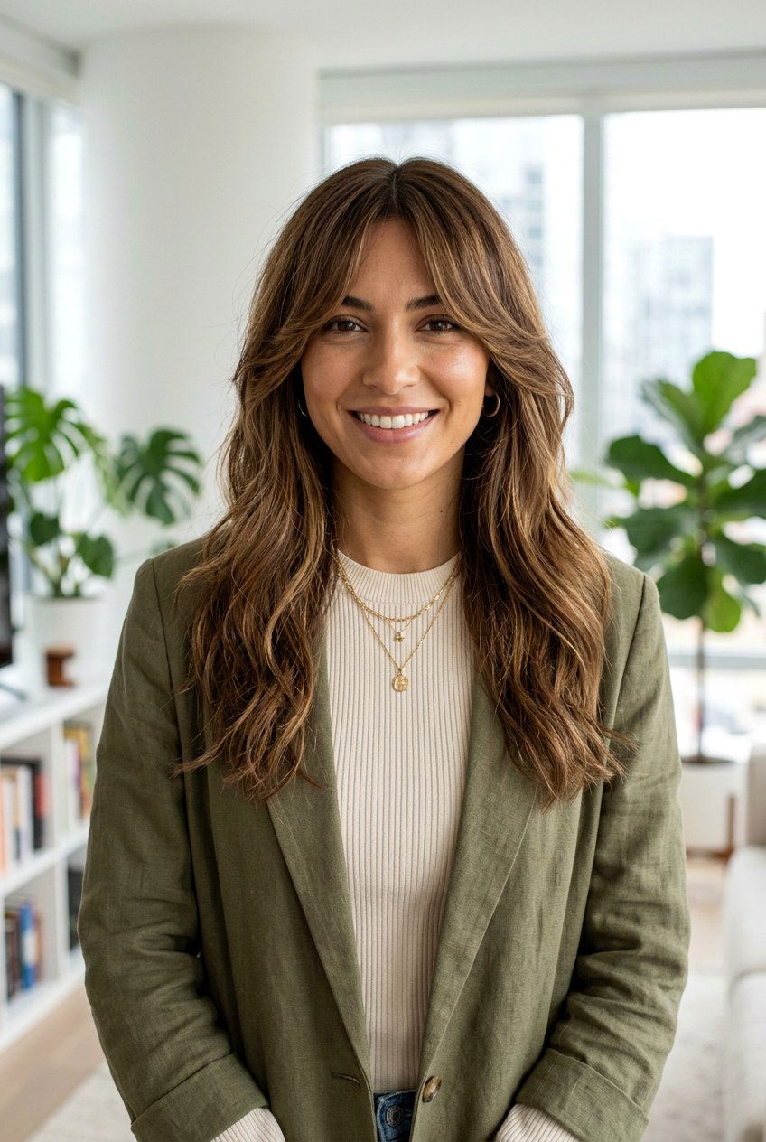 Long Curtain Bangs With Center Part Haircut - 20 long haircut with center part - 20 long haircut with center part