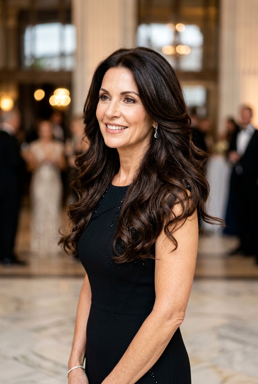 Long Espresso Brunette Layers For Mature Women - 20 dark espresso brunette for mature women - 20 dark espresso brunette for mature women