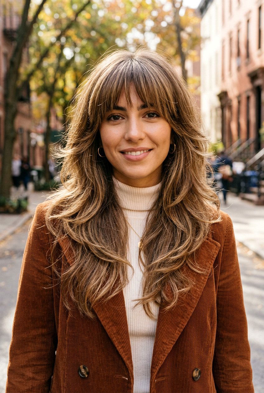 Long Feathered Hair With Bangs - 20 70s feathered haircut for long hair - 20 70s feathered haircut for long hair