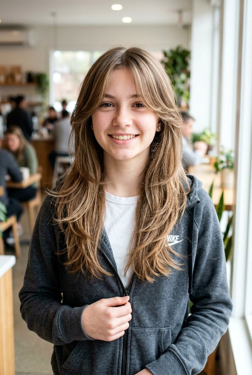 Long Feathered Haircut With Curtain Bangs - 20 long haircut for teenage girls with curtain bangs - 20 long haircut for teenage girls with curtain bangs