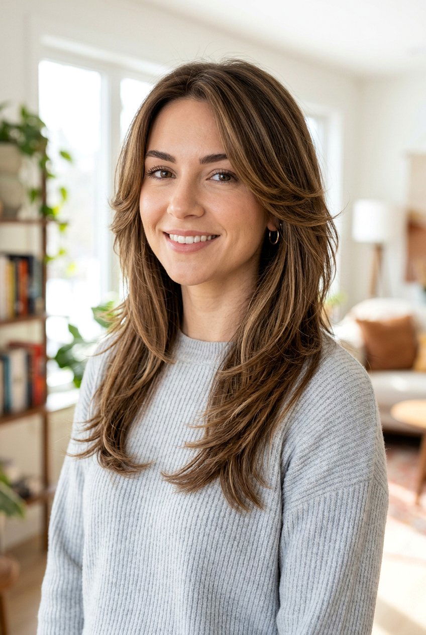 Long Feathered Haircut With Face Framing Layers - 20 long haircut with feathered ends - 20 long haircut with feathered ends