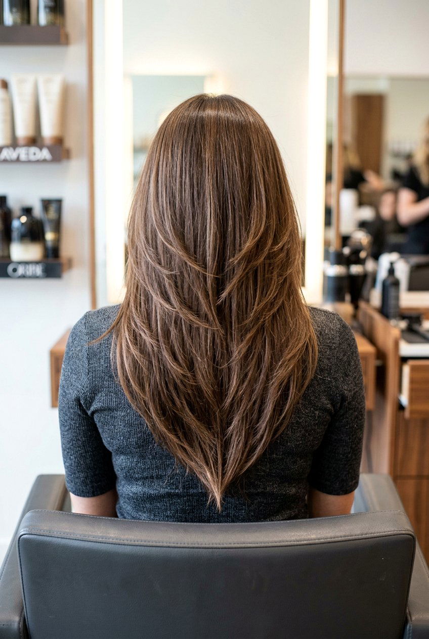 Long Feathered Haircut With V Shaped Back - 20 long haircut with feathered ends - 20 long haircut with feathered ends