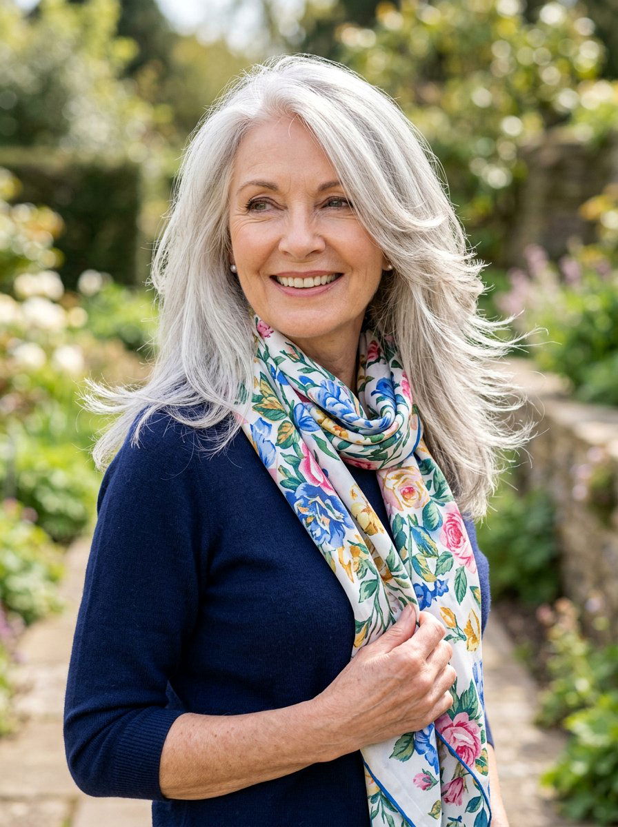 Long Feathered Layers - 20 silver feathered haircut for older women - 20 silver feathered haircut for older women