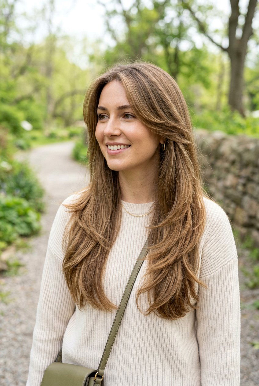 Long Feathered Layers With Balanced Density - 20 feathered long layers for thick hair - 20 feathered long layers for thick hair