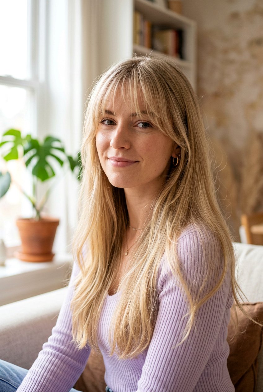 Long Fine Hair With Bottleneck Bangs - 20 bottleneck bangs for long hair - 20 bottleneck bangs for long hair