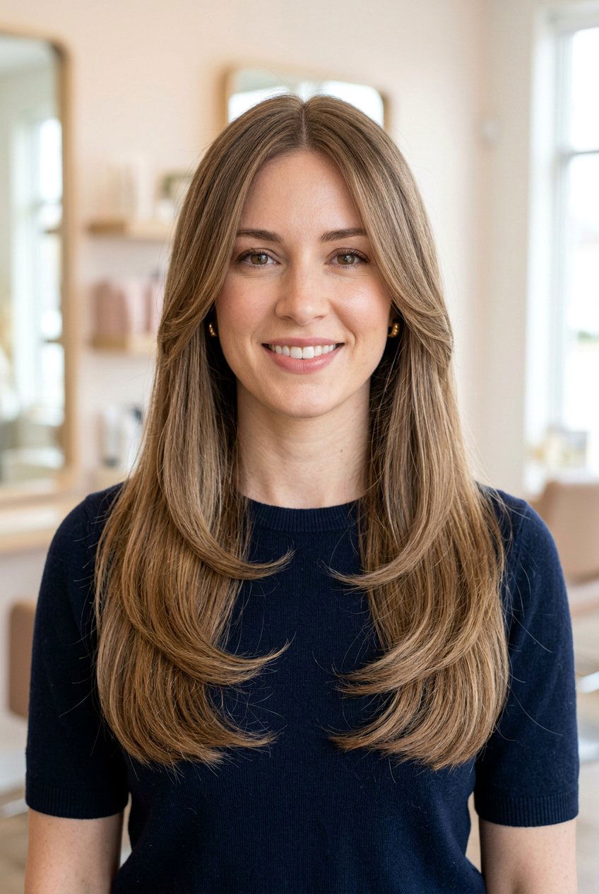 Long Fine Hair With Soft Layered C Shape Cut - 20 long fine hair with soft layers - 20 long fine hair with soft layers