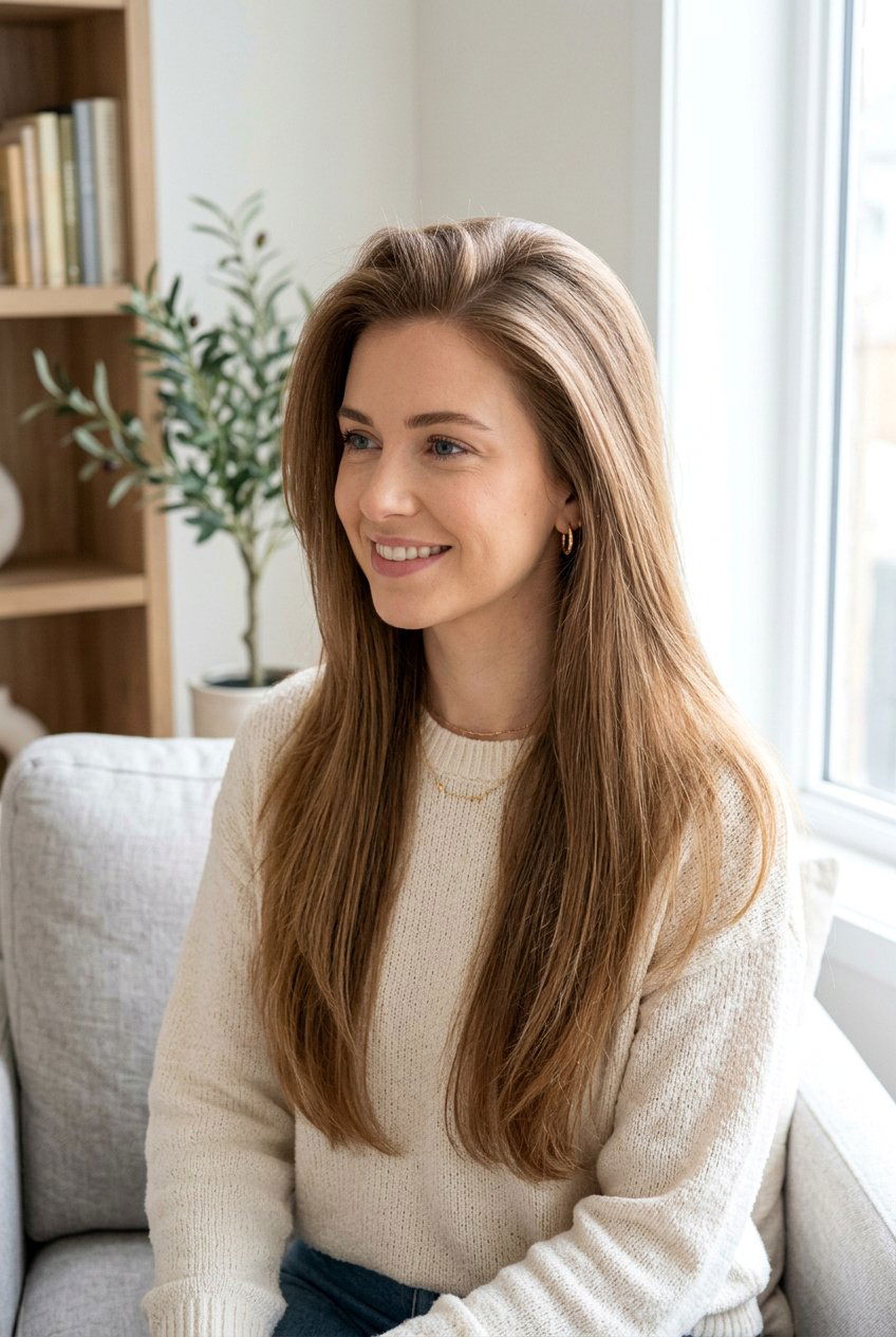 Long Fine Hair With Soft Layered Volume At Crown - 20 long fine hair with soft layers - 20 long fine hair with soft layers