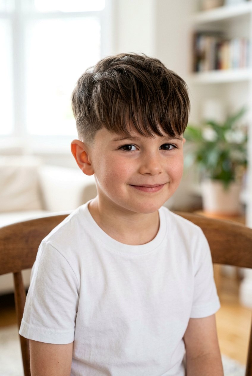 Long Fringe Caesar - 20 little boy long top short sides haircut - 20 little boy long top short sides haircut