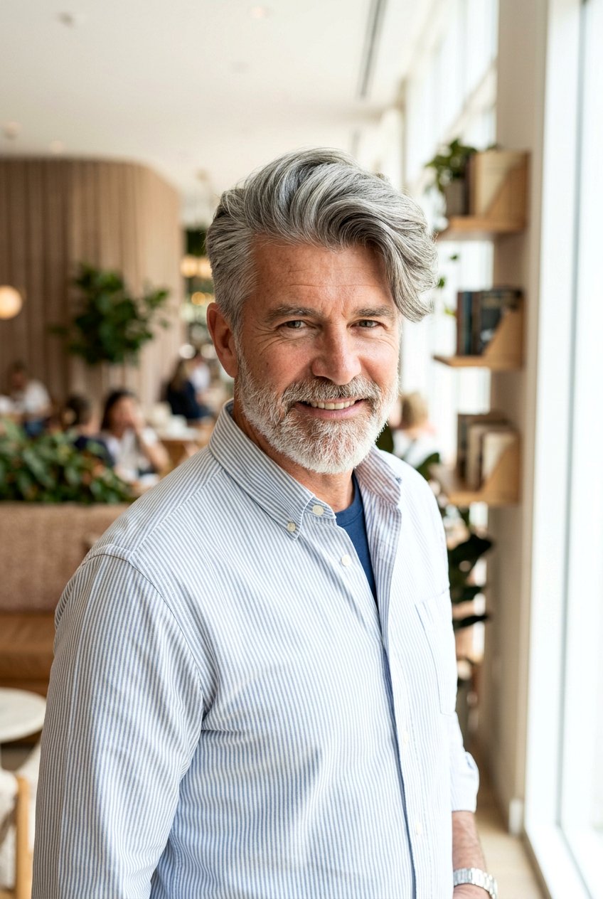 Long Gray Comb Over - 20 men haircut ideas for gray hair - 20 men haircut ideas for gray hair