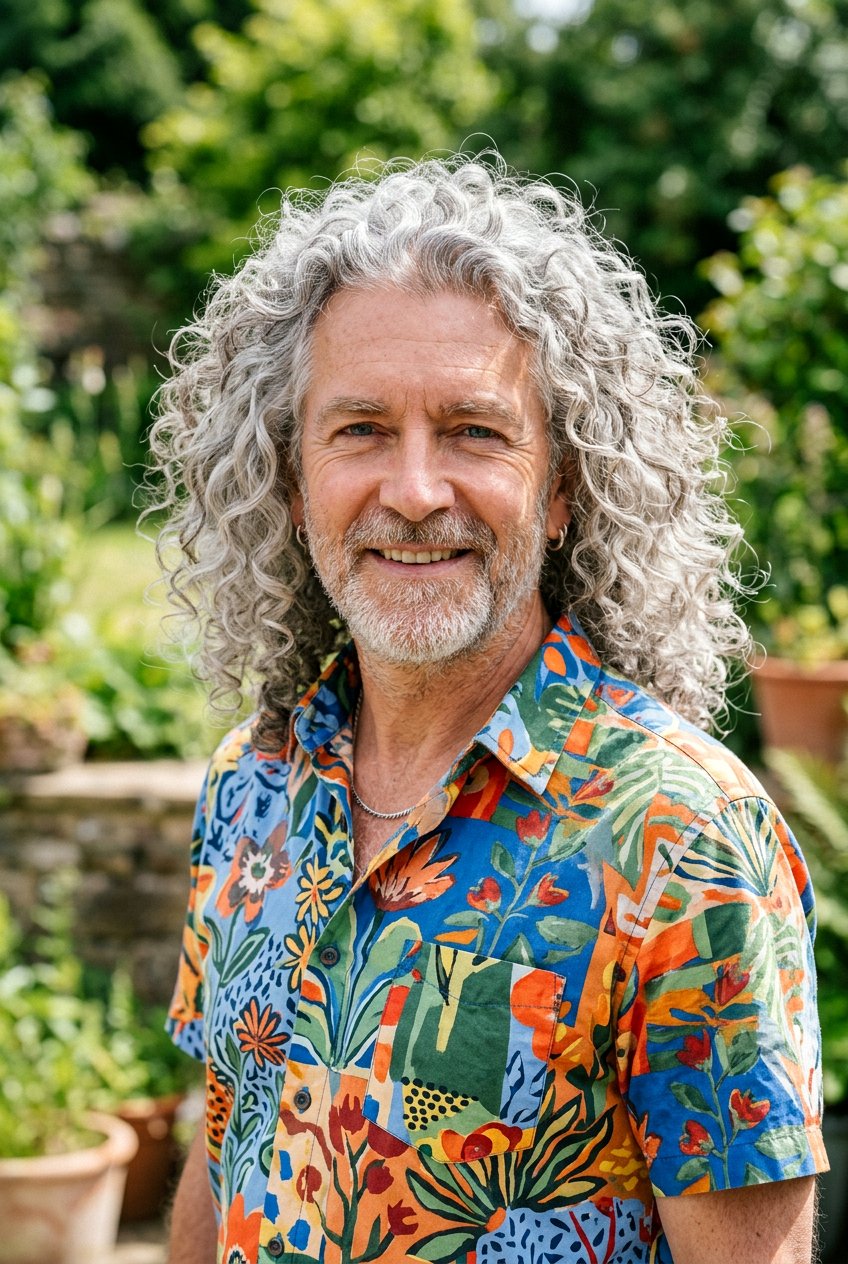 Long Gray Curls With Volume - 20 long gray hairstyles for men - 20 long gray hairstyles for men