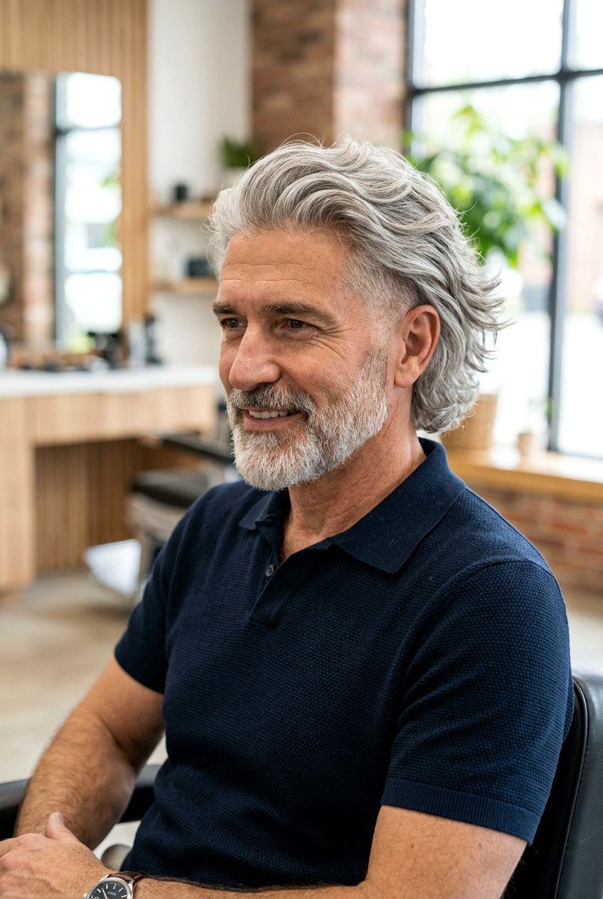 Long Gray Hair With Side Taper - 20 long gray hairstyles for men - 20 long gray hairstyles for men