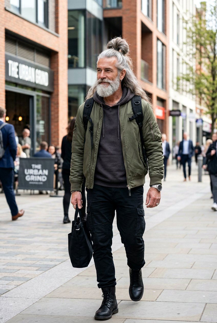 Long Gray Hair With Top Knot - 20 long gray hairstyles for men - 20 long gray hairstyles for men