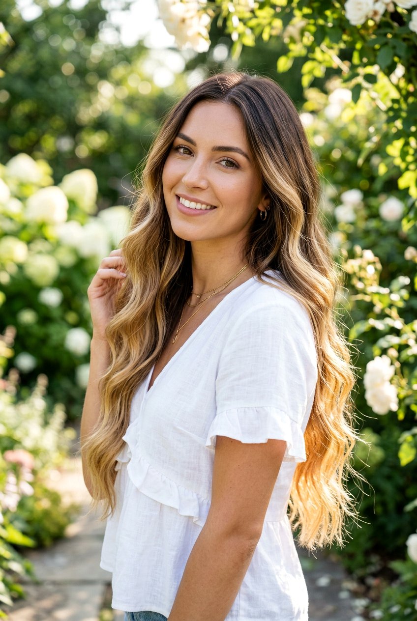 Long Hair Brunette Balayage Root Melt - 20 brunette balayage with root melt - 20 brunette balayage with root melt