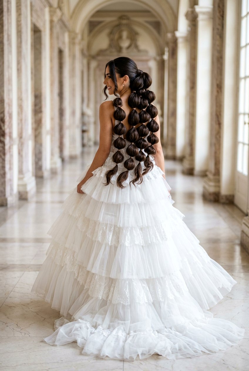 Long Hair Bubble Ponytail - 20 bubble ponytail for wedding guest - 20 bubble ponytail for wedding guest