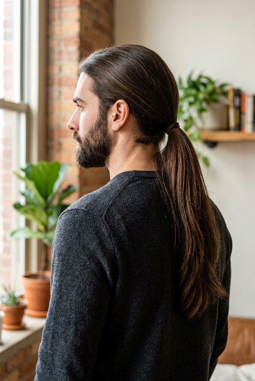 Long Hair Ponytail - 20 long hairstyles for men - 20 long hairstyles for men