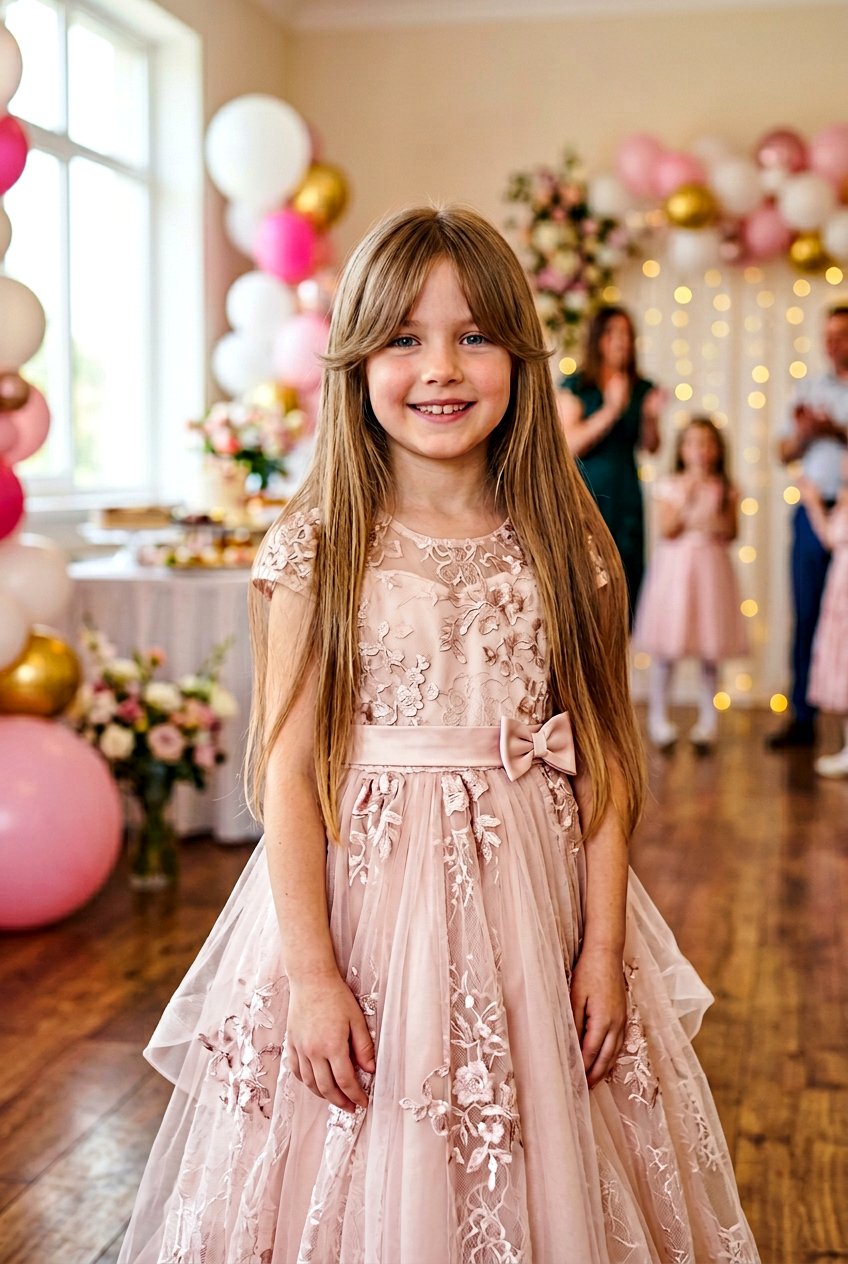 Long Hair With Arched Curtain Bangs - 20 long haircut for little girls with curtain bangs - 20 long haircut for little girls with curtain bangs