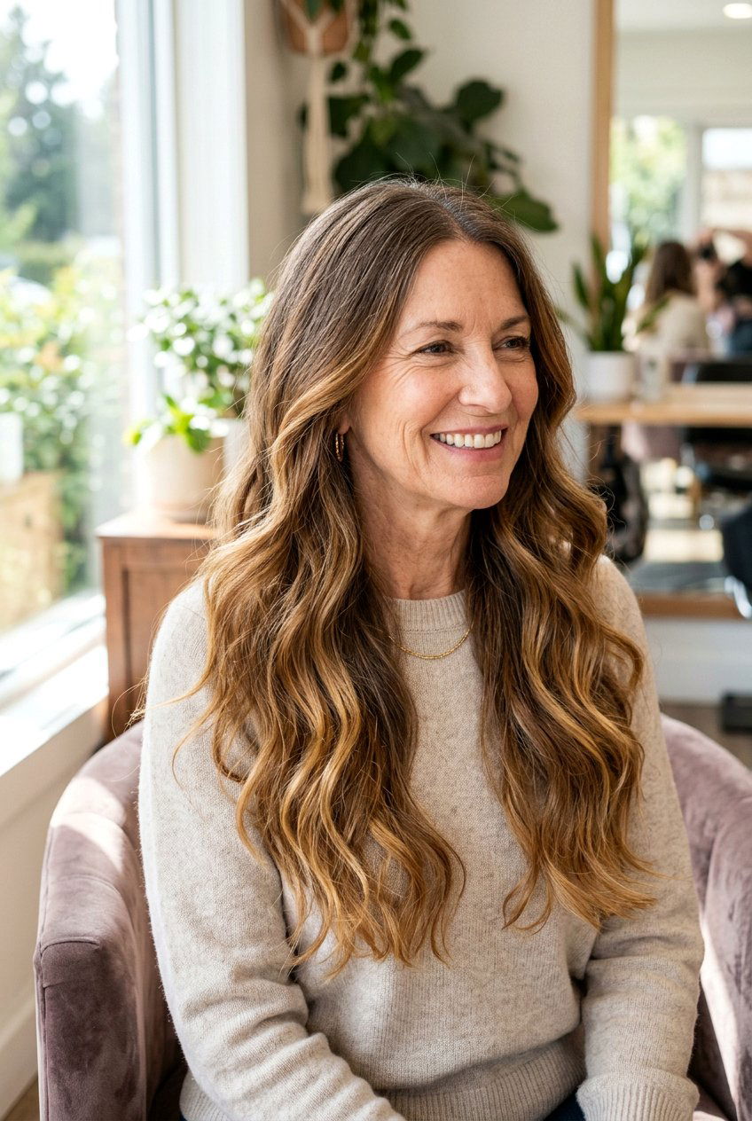 Long Hair With Balayage for Women Over 60 - 20 long haircut for women over 60 - 20 long haircut for women over 60