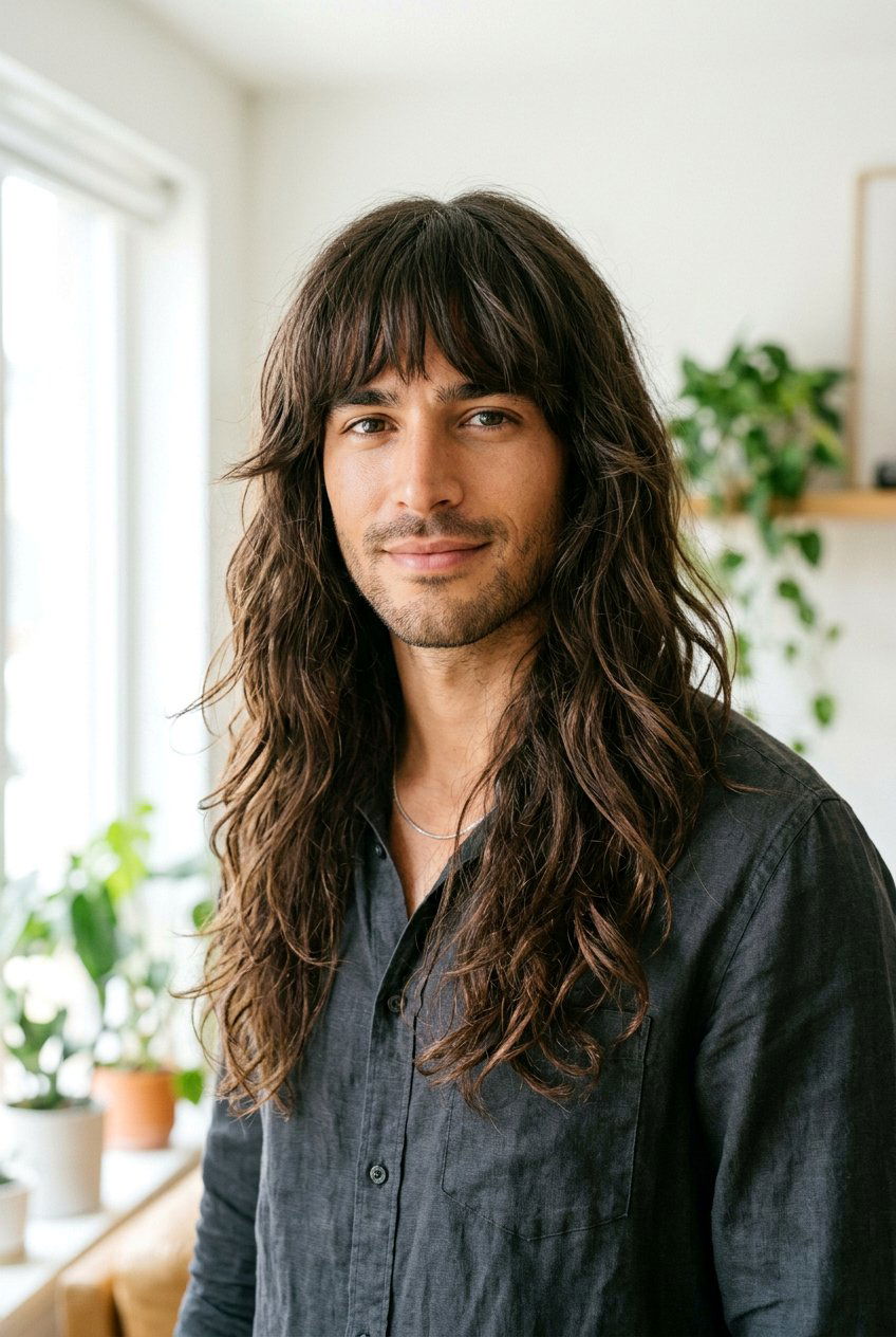 Long Hair With Bangs - 20 long hairstyles for men - 20 long hairstyles for men