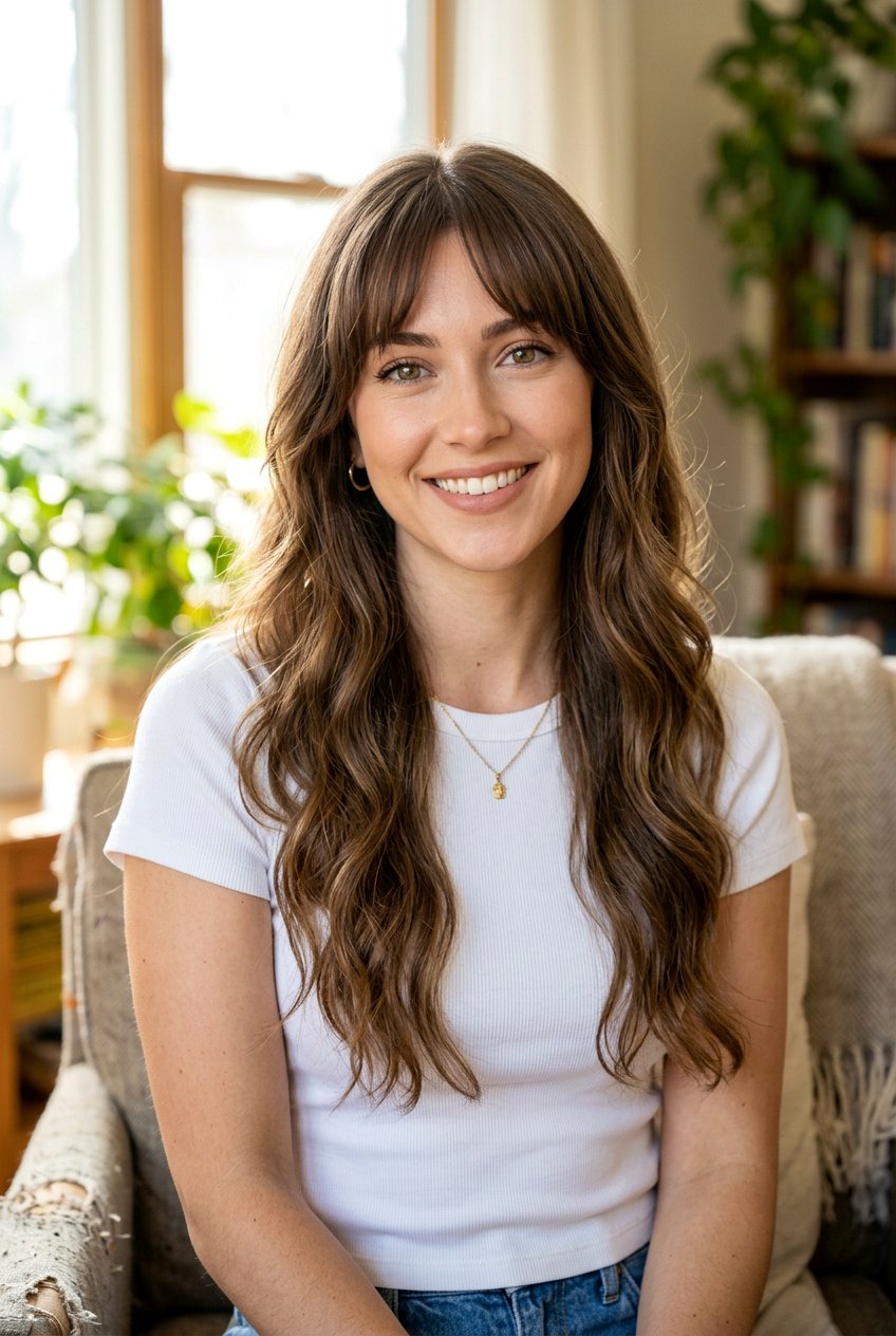 Long Hair With Bottleneck Bangs For Oval Face - 20 bottleneck bangs for long hair - 20 bottleneck bangs for long hair