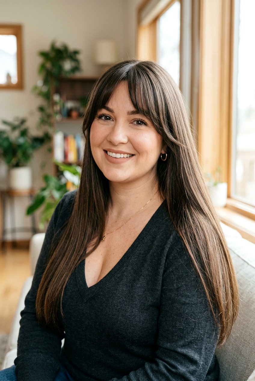 Long Hair With Bottleneck Bangs For Round Face - 20 long haircut with bottleneck bangs - 20 long haircut with bottleneck bangs