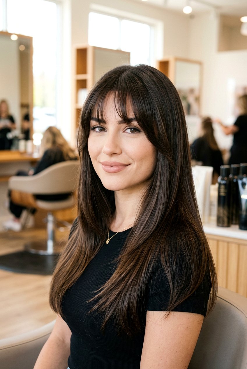 Long Hair With Bottleneck Bangs For Square Face - 20 bottleneck bangs for long hair - 20 bottleneck bangs for long hair