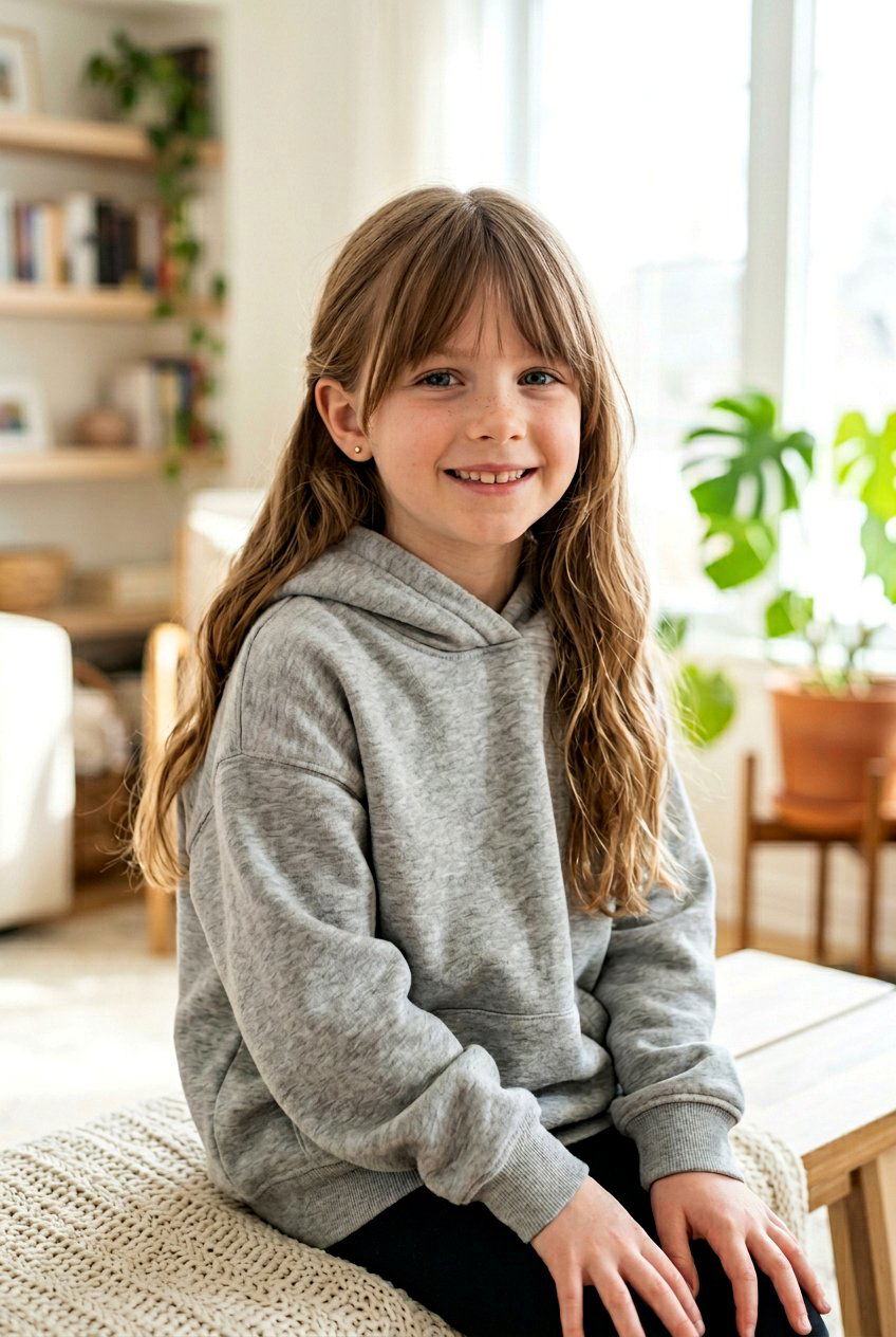 Long Hair With Chin Length Curtain Bangs - 20 long haircut for little girls with curtain bangs - 20 long haircut for little girls with curtain bangs