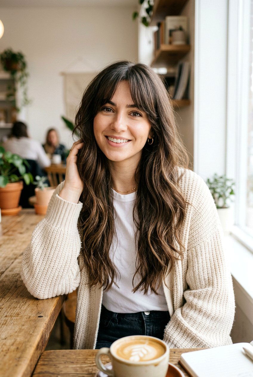 Long Hair With Curtain Bangs - 20 low maintenance haircut for long thick hair - 20 low maintenance haircut for long thick hair