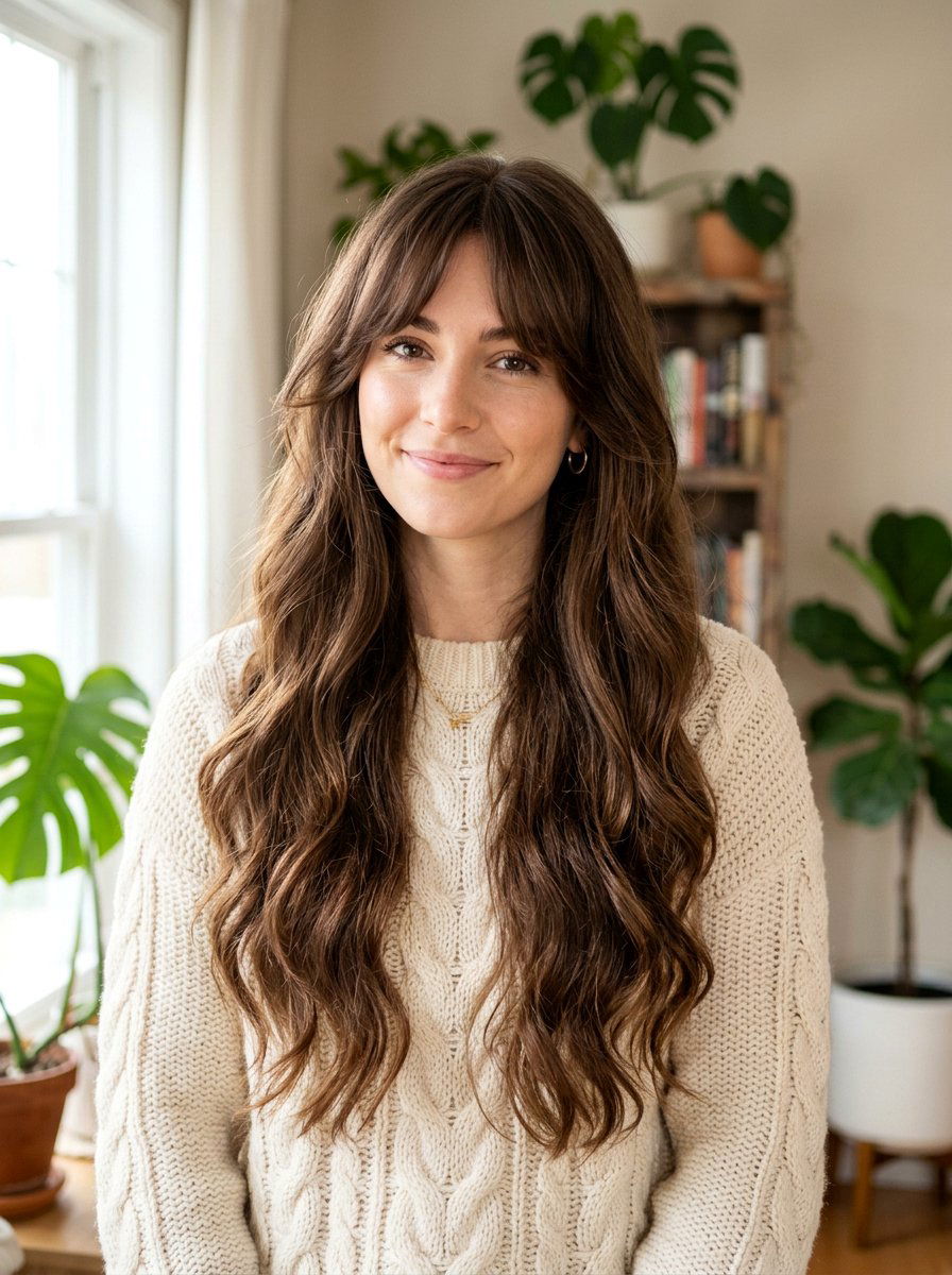 Long Hair With Curtain Bangs - 20 pinterest hairstyle ideas for women - 20 pinterest hairstyle ideas for women