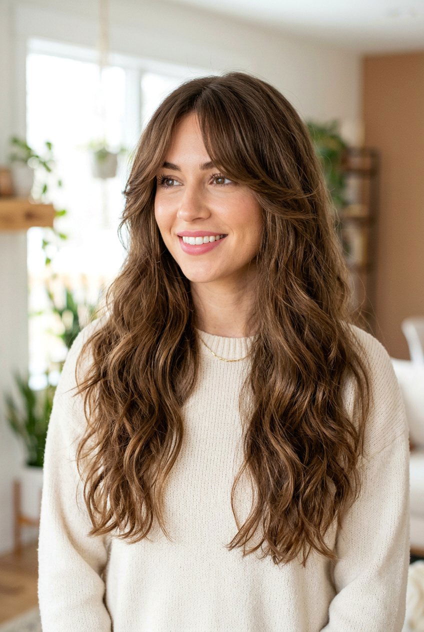 Long Hair With Curtain Bangs - 20 haircuts for long straight hair - 20 haircuts for long straight hair