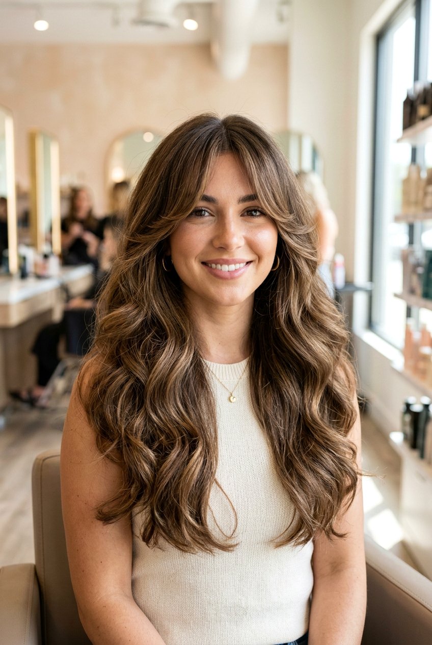 Long Hair With Curtain Bangs - 20 long hairstyles for thick hair - 20 long hairstyles for thick hair