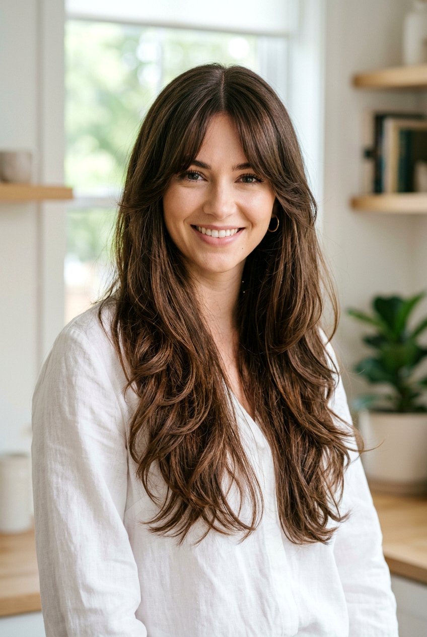 Long Hair With Curtain Bangs And Layers - 20 face framing haircut for long hair - 20 face framing haircut for long hair