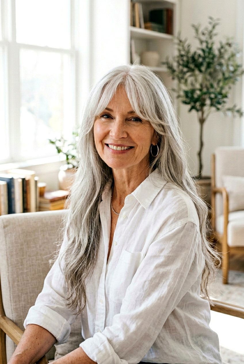 Long Hair With Curtain Bangs - 20 low maintenance layered haircut for mature women - 20 low maintenance layered haircut for mature women