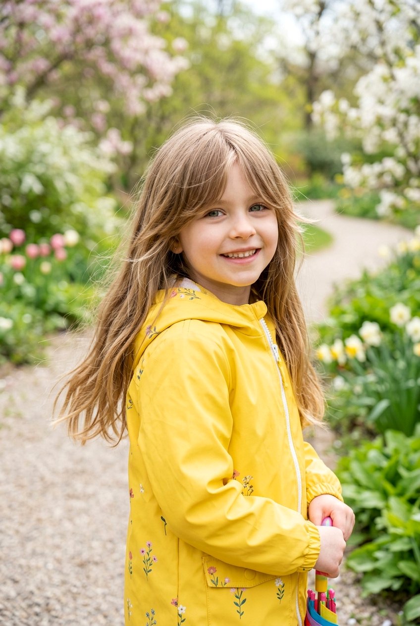 Long Hair With Feathered Curtain Bangs - 20 long haircut for little girls with curtain bangs - 20 long haircut for little girls with curtain bangs