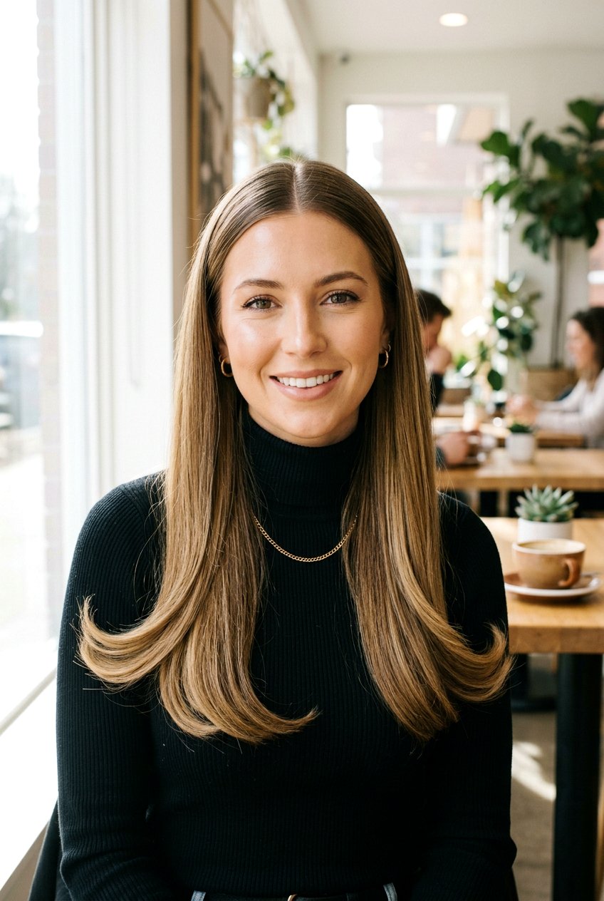 Long Hair With Flipped Ends Center Part - 20 long haircut with center part - 20 long haircut with center part