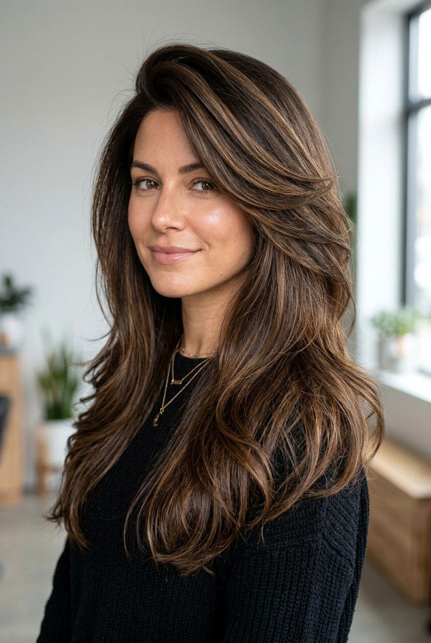 Long Hair With Internal Layers And Side Part - 20 long haircut with internal layers - 20 long haircut with internal layers