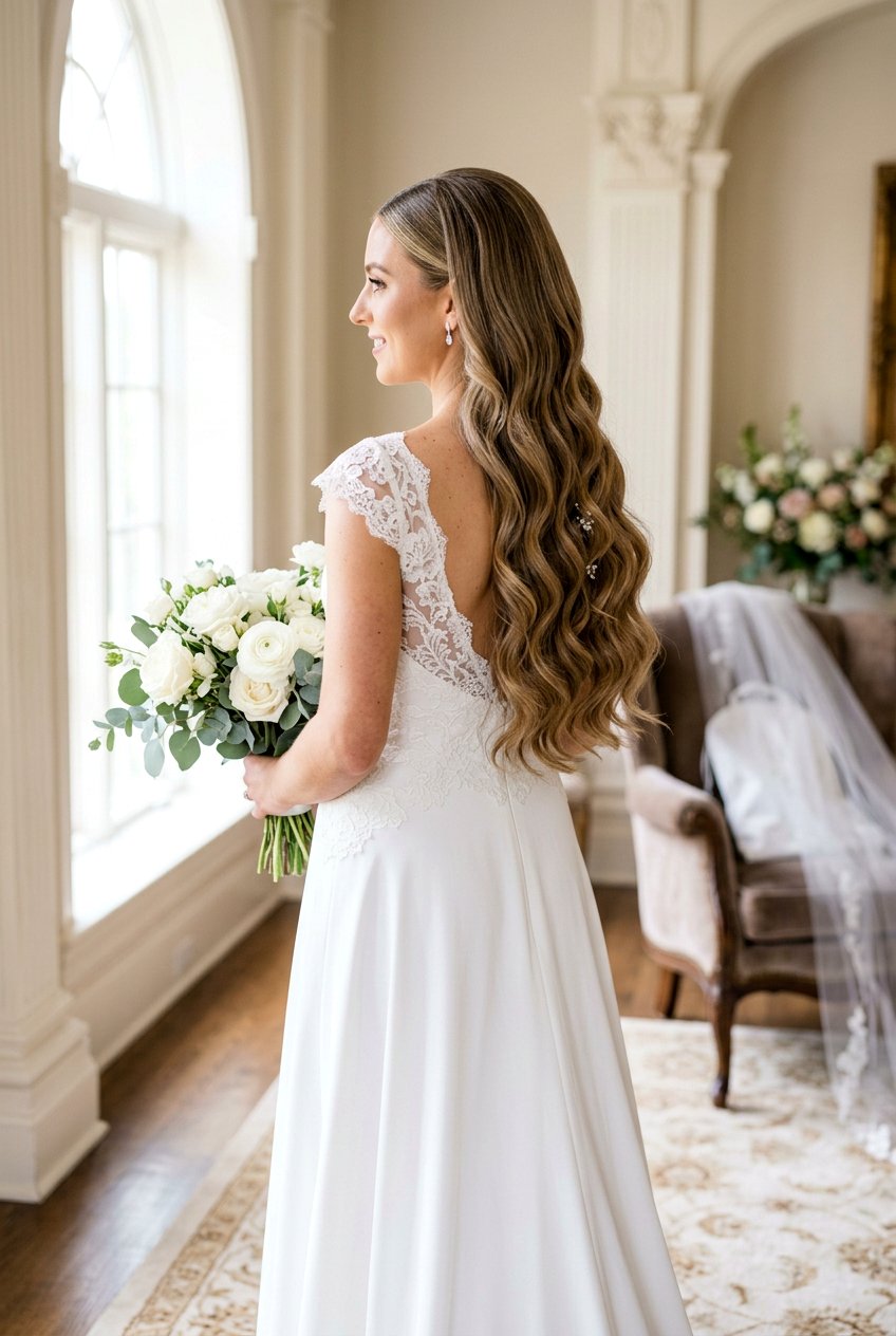 Long Hair With Middle Part Wedding Hair - 20 wedding season hairstyles - 20 wedding season hairstyles