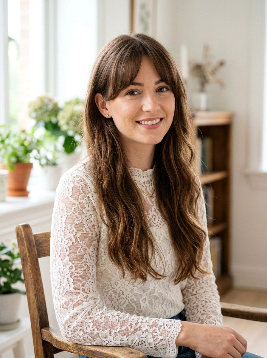 Long Hair With Rounded Bangs - 20 cute long haircut ideas with bangs - 20 cute long haircut ideas with bangs