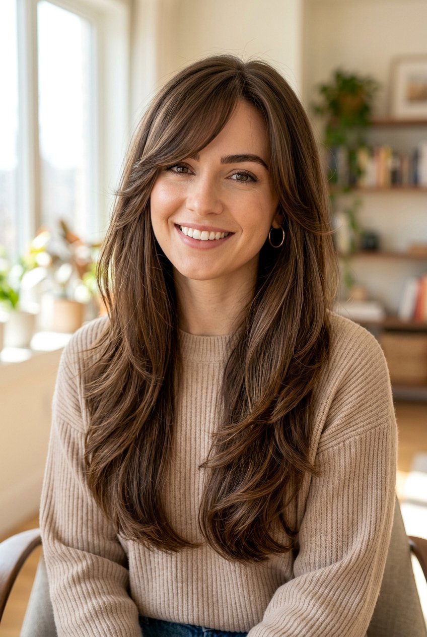 Long Hair With Side Bangs - 20 long hairstyles for thick hair - 20 long hairstyles for thick hair