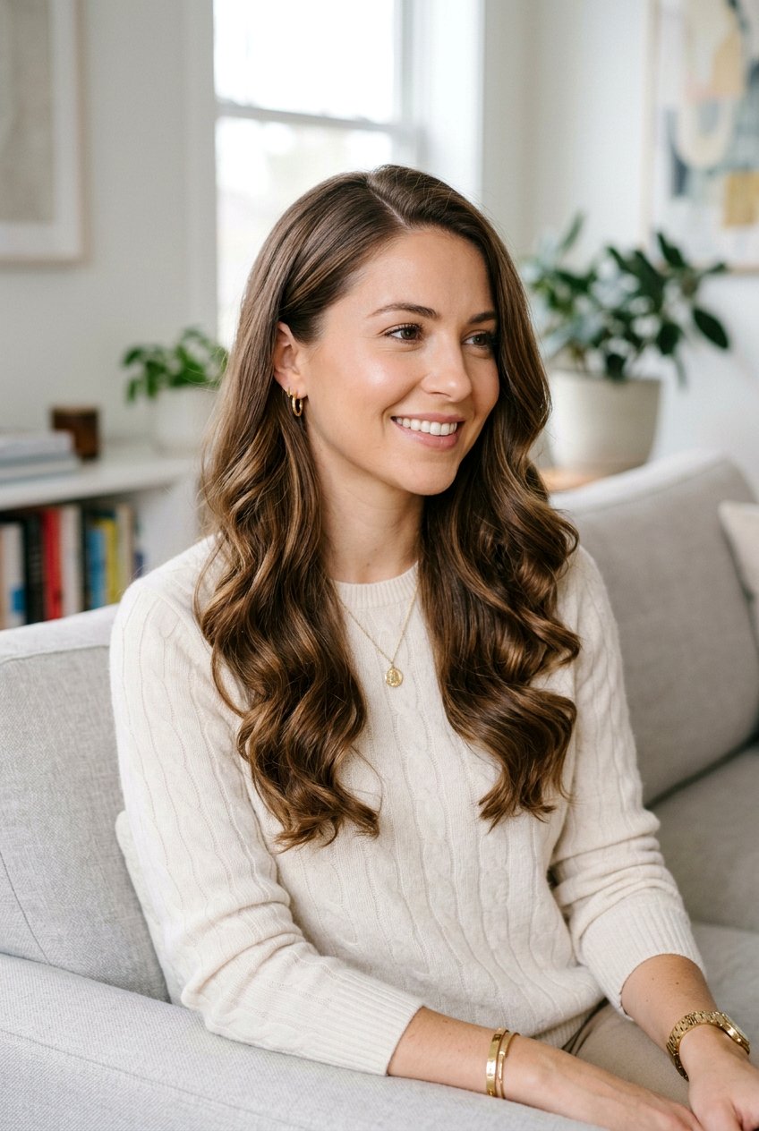 Long Hair With Side Part And Soft Curls - 20 long haircut with side part - 20 long haircut with side part