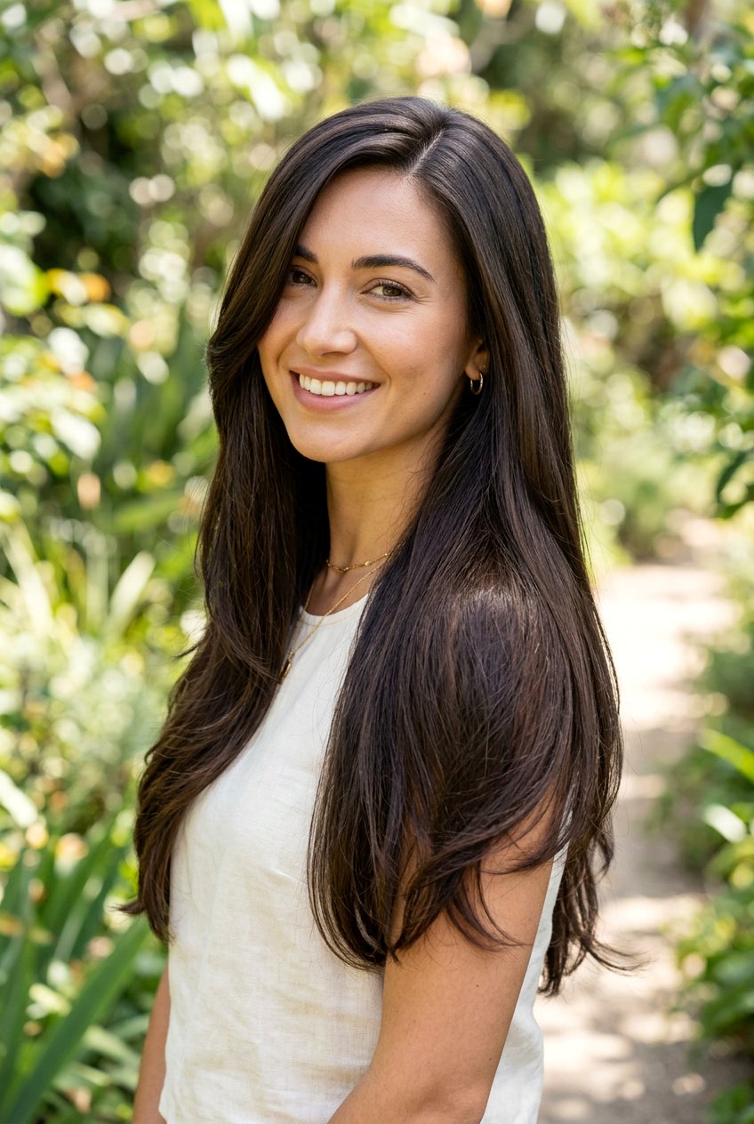 Long Hair With Subtle Layers And Deep Side Part - 20 long haircut with deep side part - 20 long haircut with deep side part