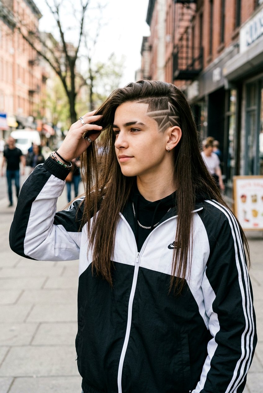 Long Hair With Surgical Lines - 20 long haircut for boys with straight hair - 20 long haircut for boys with straight hair