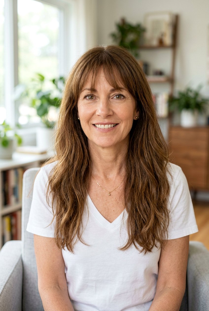 Long Hair With Wispy Bangs - 20 long haircut for women over 50 - 20 long haircut for women over 50