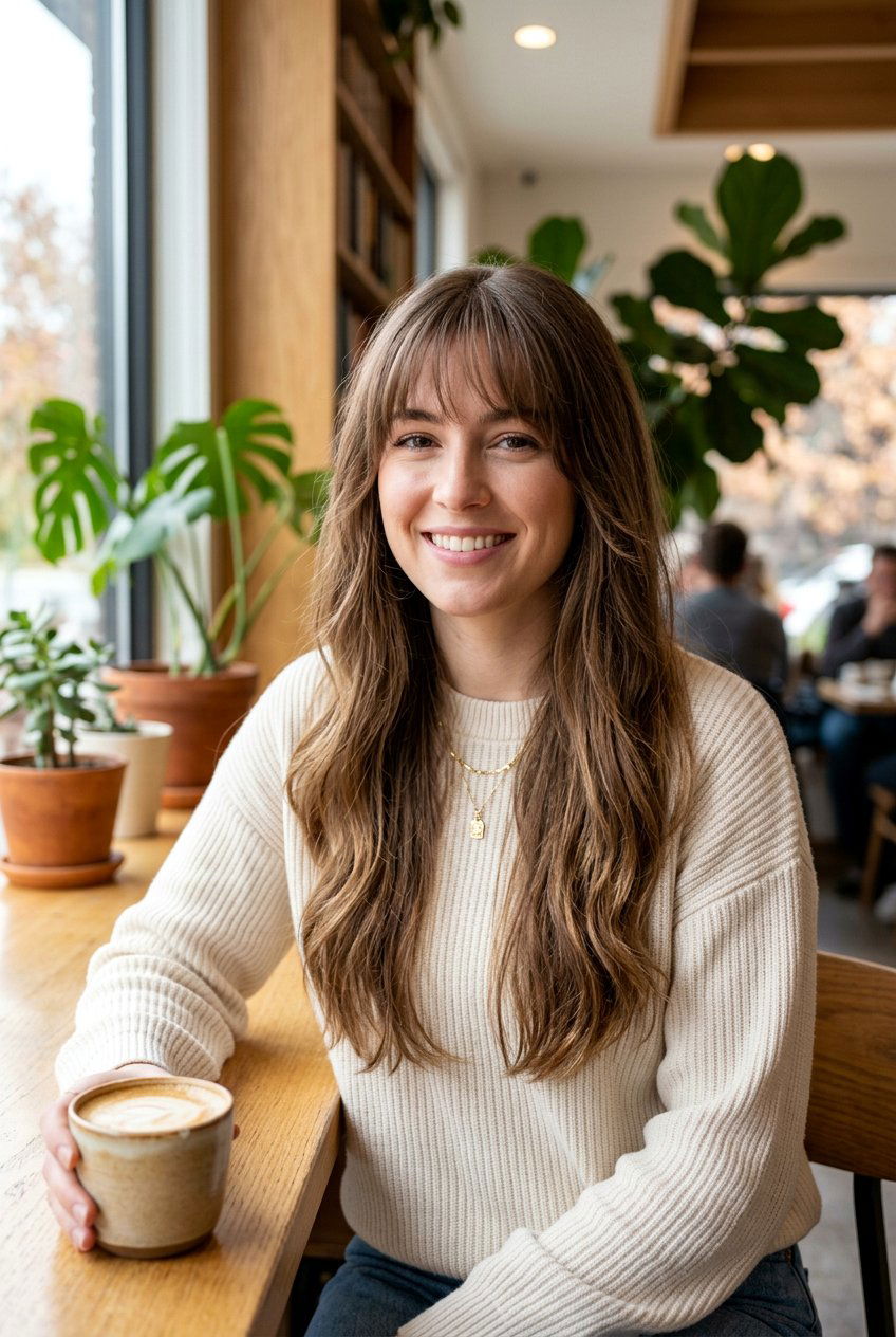 Long Hair With Wispy Bangs And Soft Layers - 20 long hair with wispy bangs - 20 long hair with wispy bangs
